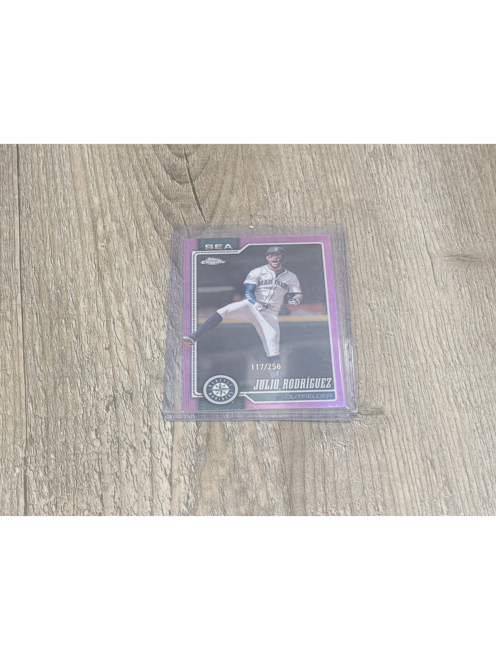 2026 Topps Chrome Julio Rodriguez Pink Refractor #117/250 Seattle Mariners